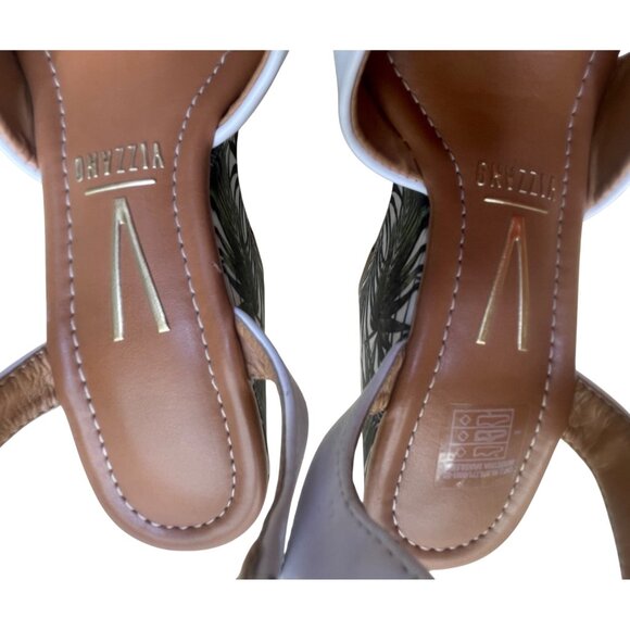 Vizzano Women’s White Faux Leather Tropical Pineapple Print Wedge Sandals Size 6 - Picture 8 of 11